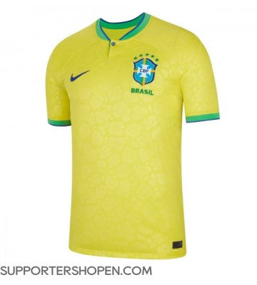 Brasilien Hemma Matchtröja VM 2022 Kortärmad